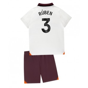 Maillot de foot Manchester City Ruben Dias #3 Extérieur enfant 2023-24 Manches Courte (+ pantalon court)
